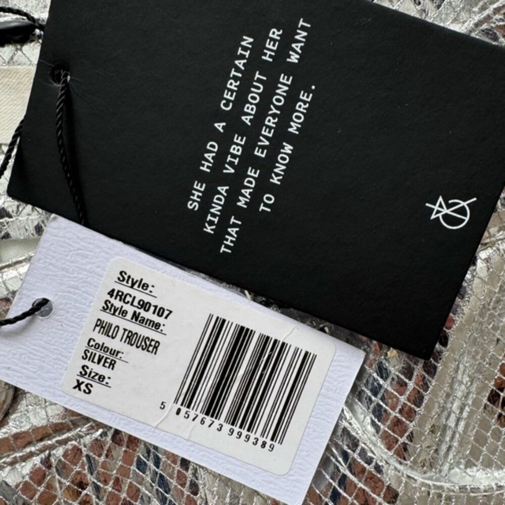 Nwt Size Xs 4th + Reckless Philo Trouser Silver - image 8